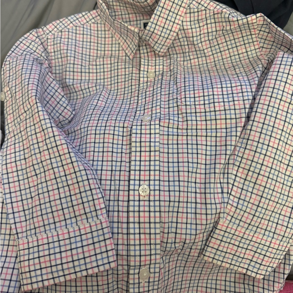 Janie and Jack Pink and Blue Checkered Shirt